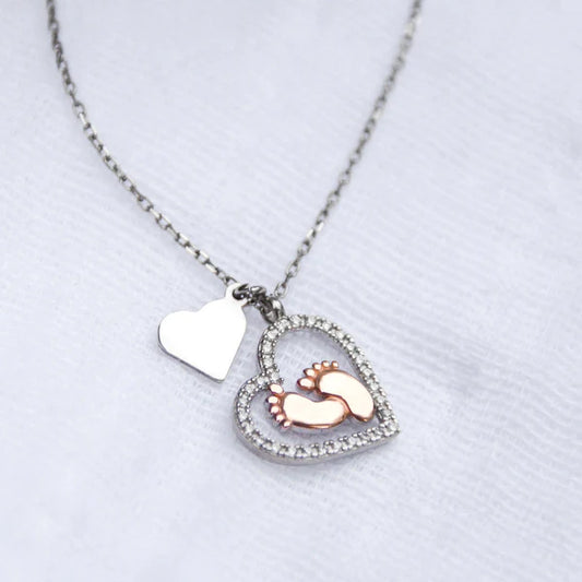 Baby Feet Heart Necklace - To My Mummy
