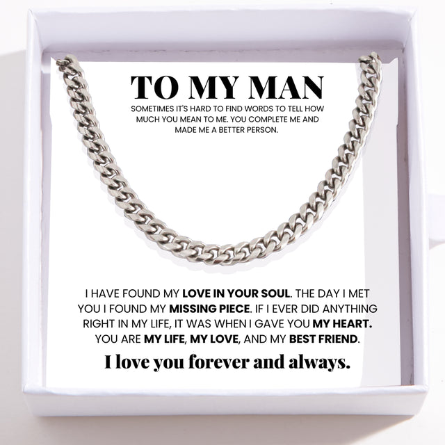 To My Man - Cuban Link Chain - My Life, My Love, My Bestfriend