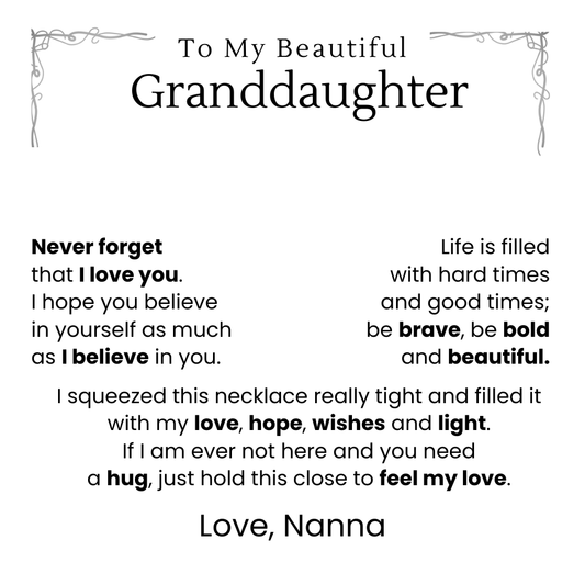 Granddaughter Message Card