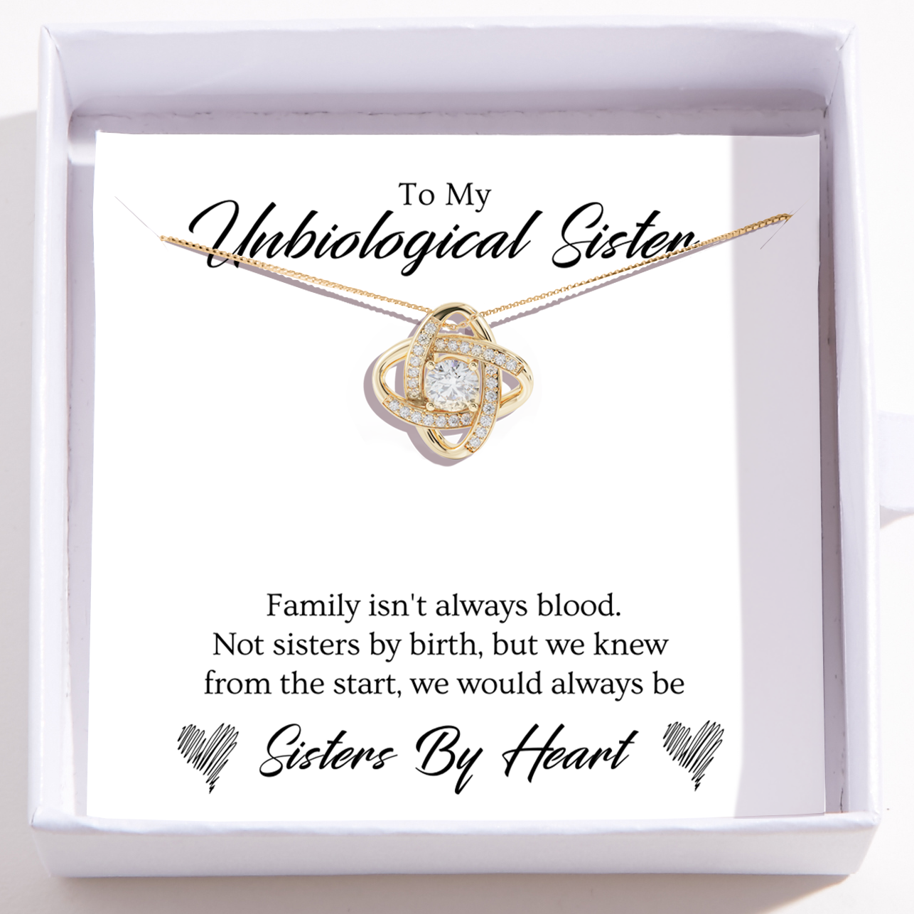 Friendship Necklaces for Unbiological Sister - Love Knot Necklace