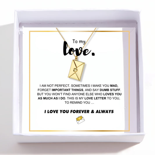 Love Letter Necklace & Card Gift Set