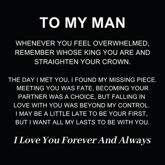To My Man - Infinity Personalised Bracelet