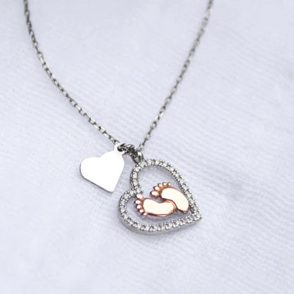 Baby Feet Heart Necklace - To My Mummy