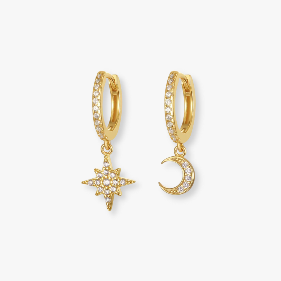 Moon and Star Earrings
