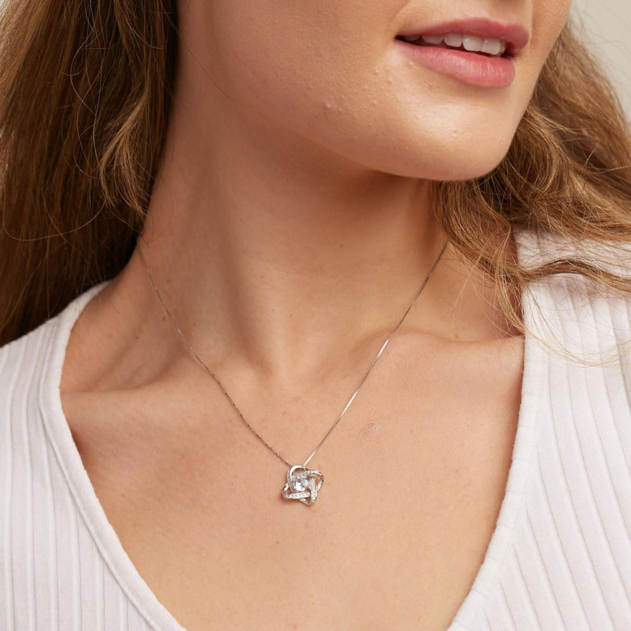 Love Knot Necklace To My Wife - I Can't Live Without You