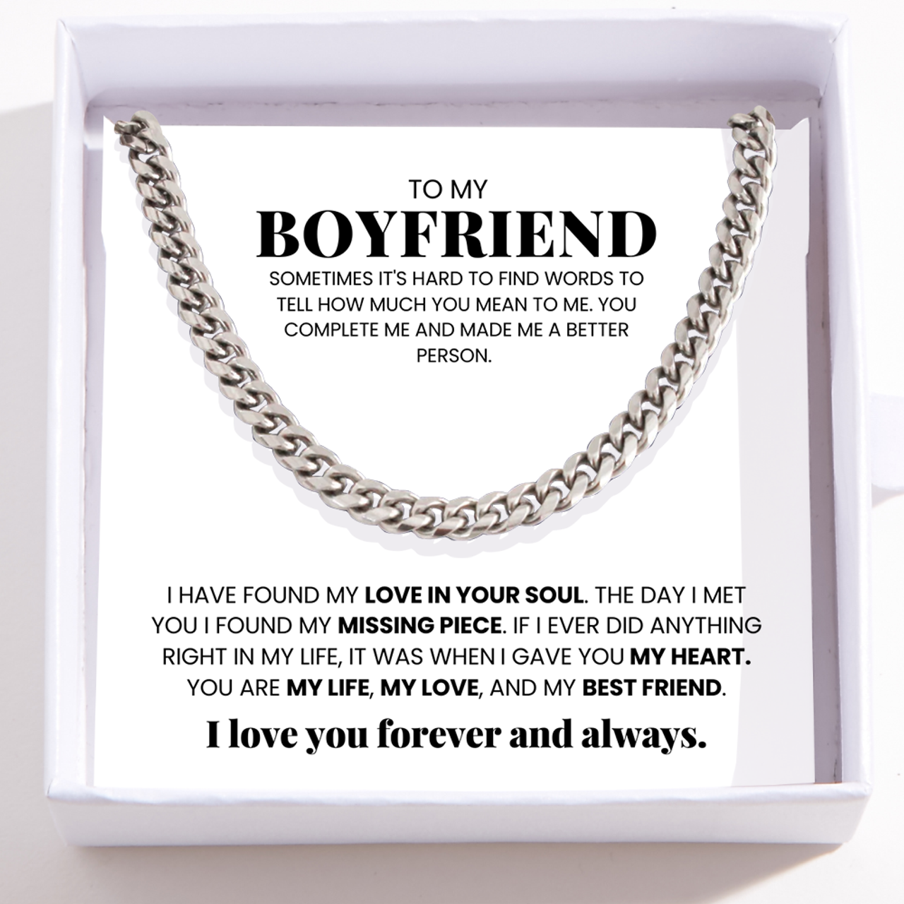 To My Boyfriend - Cuban Link Chain - My Life, My Love, My Bestfriend