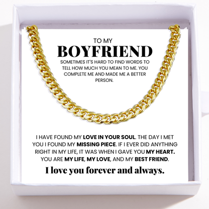 To My Boyfriend - Cuban Link Chain - My Life, My Love, My Bestfriend