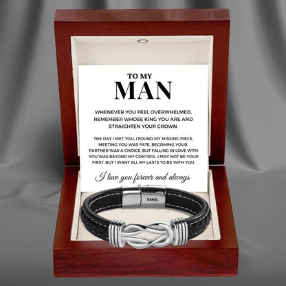 To My Man - Infinite Love Personalised Name Bracelet