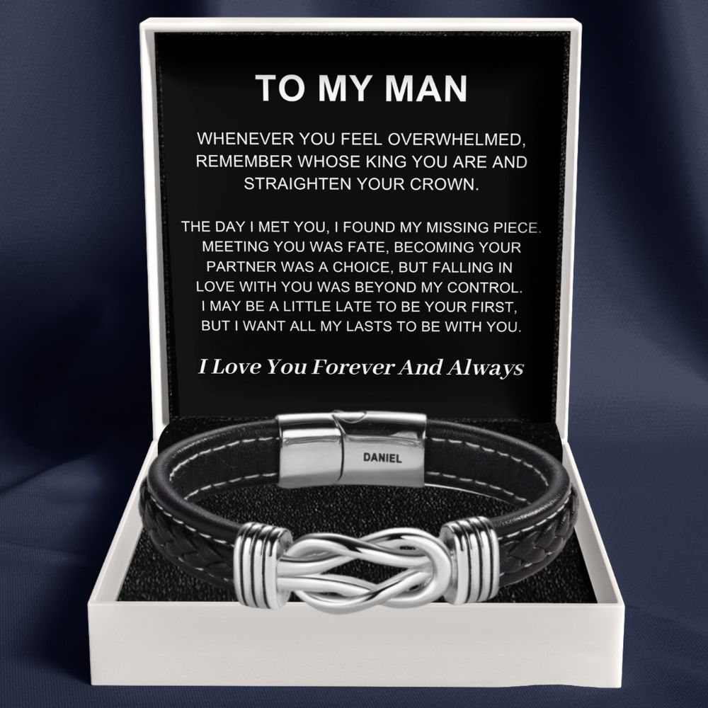 To My Man - Infinite Love Personalised Name Bracelet