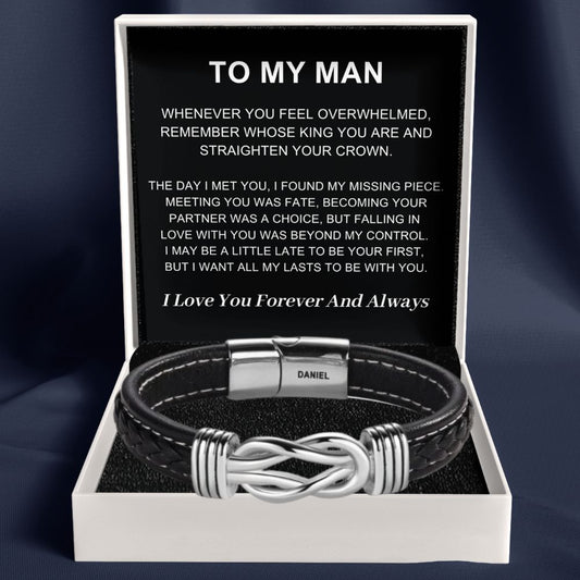 To My Man - Infinite Love Personalised Name Bracelet