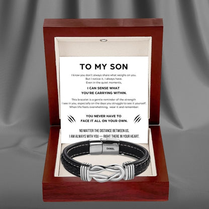 To My Son - Infinite Love Personalised Name Bracelet