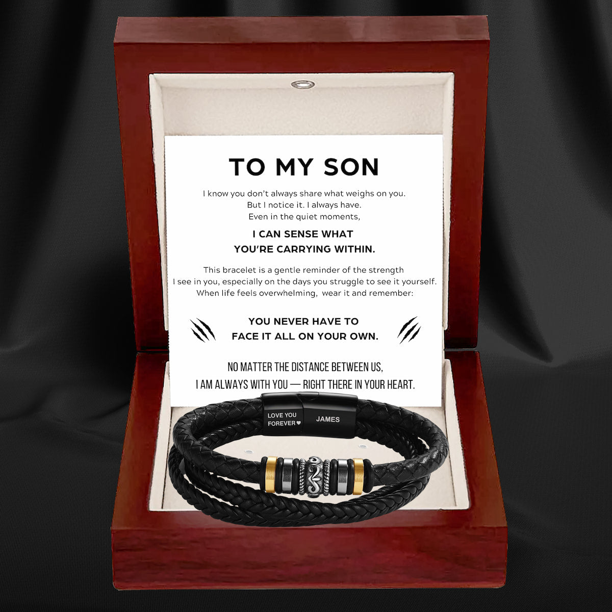 To My Son - 'Love You Forever' Personalised Name Bracelet