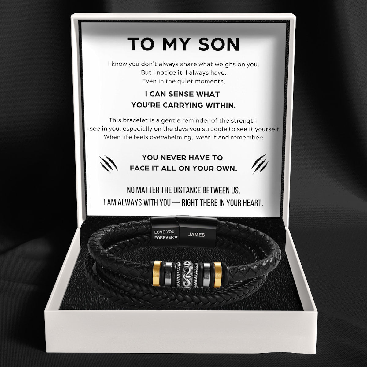 To My Son - 'Love You Forever' Personalised Name Bracelet