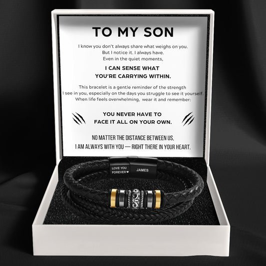 To My Son - 'Love You Forever' Personalised Name Bracelet