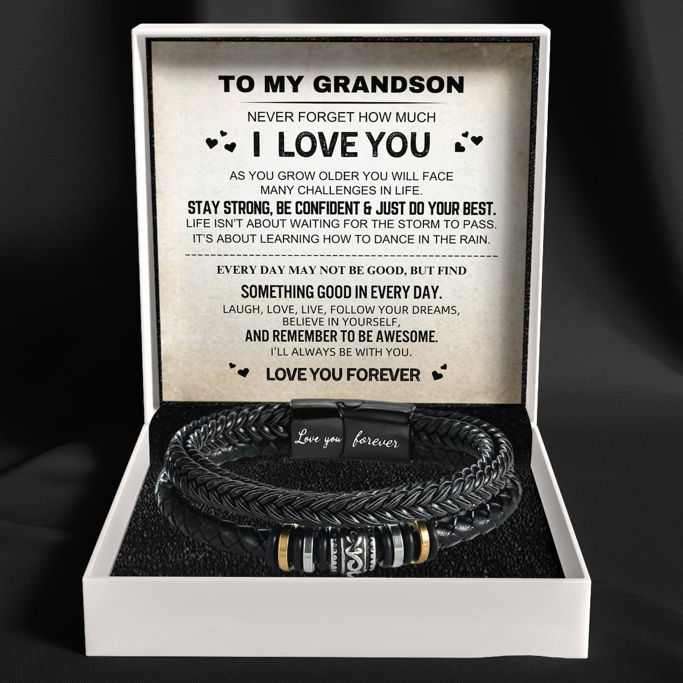 To My Grandson ‘Love You Forever’ Bracelet