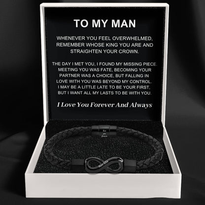 To My Man - Infinity Personalised Bracelet