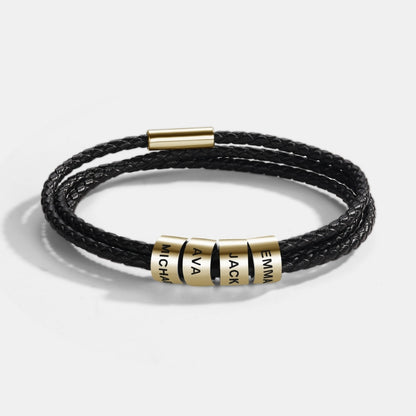 Inner Circle Timeless Bracelet with Engraved Name Beads - Best Dad In The World