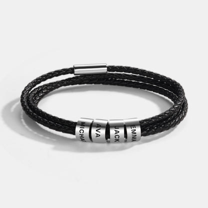 Inner Circle Timeless Bracelet with Engraved Name Beads - Best Dad In The World