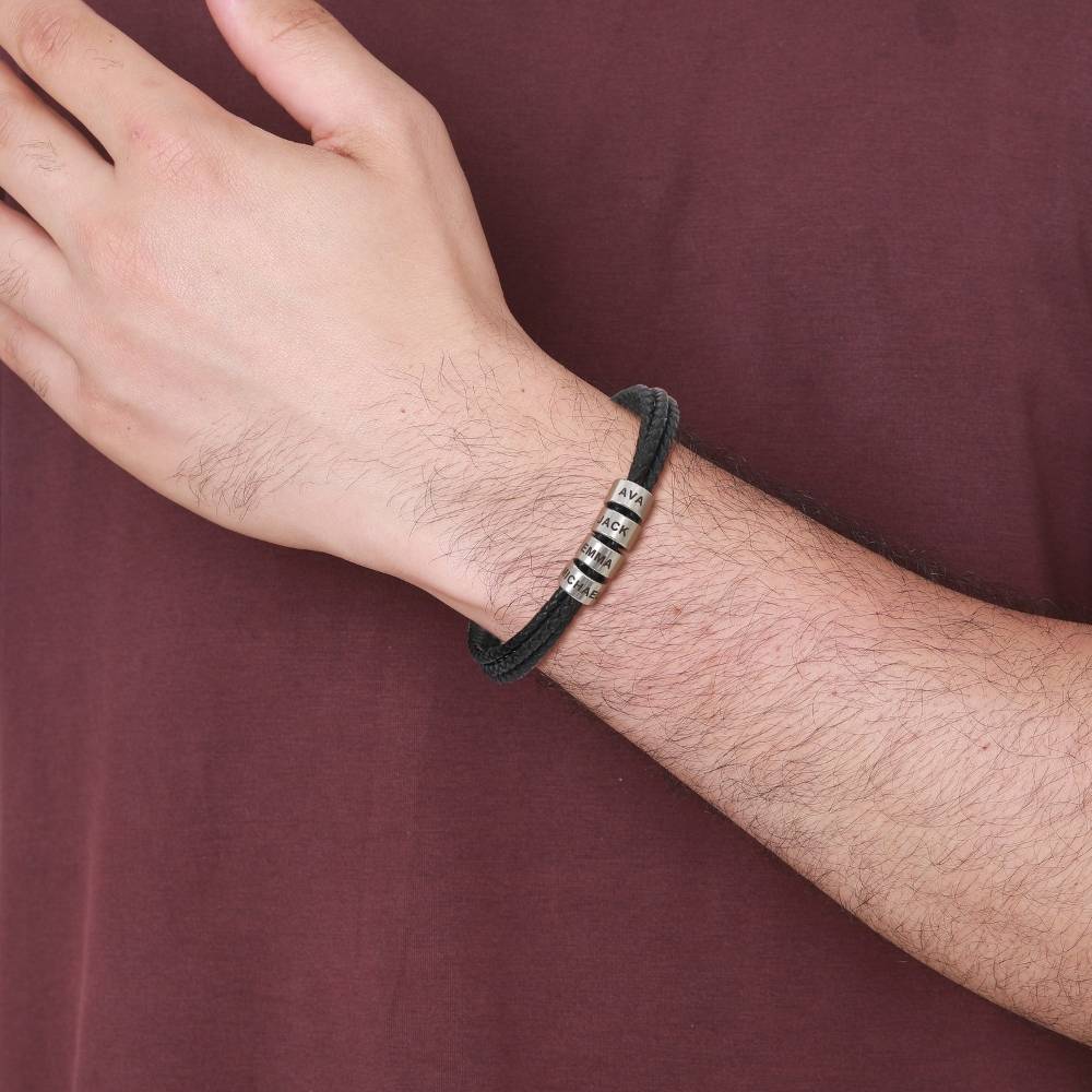 Inner Circle Timeless Bracelet with Engraved Name Beads - Best Dad In The World