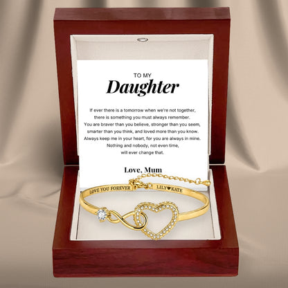 To My Daughter - Infinity Heart Name Bracelet