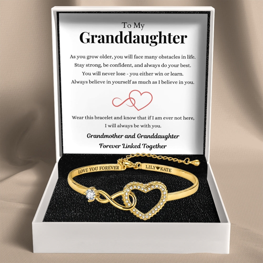 To My Granddaughter - Infinity Heart Name Bracelet