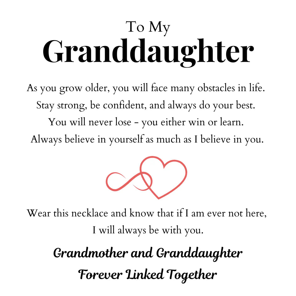 To My Granddaughter – Interlocking Hearts Name Necklace