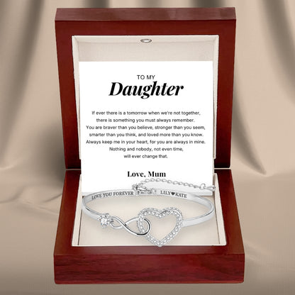 To My Daughter - Infinity Heart Name Bracelet