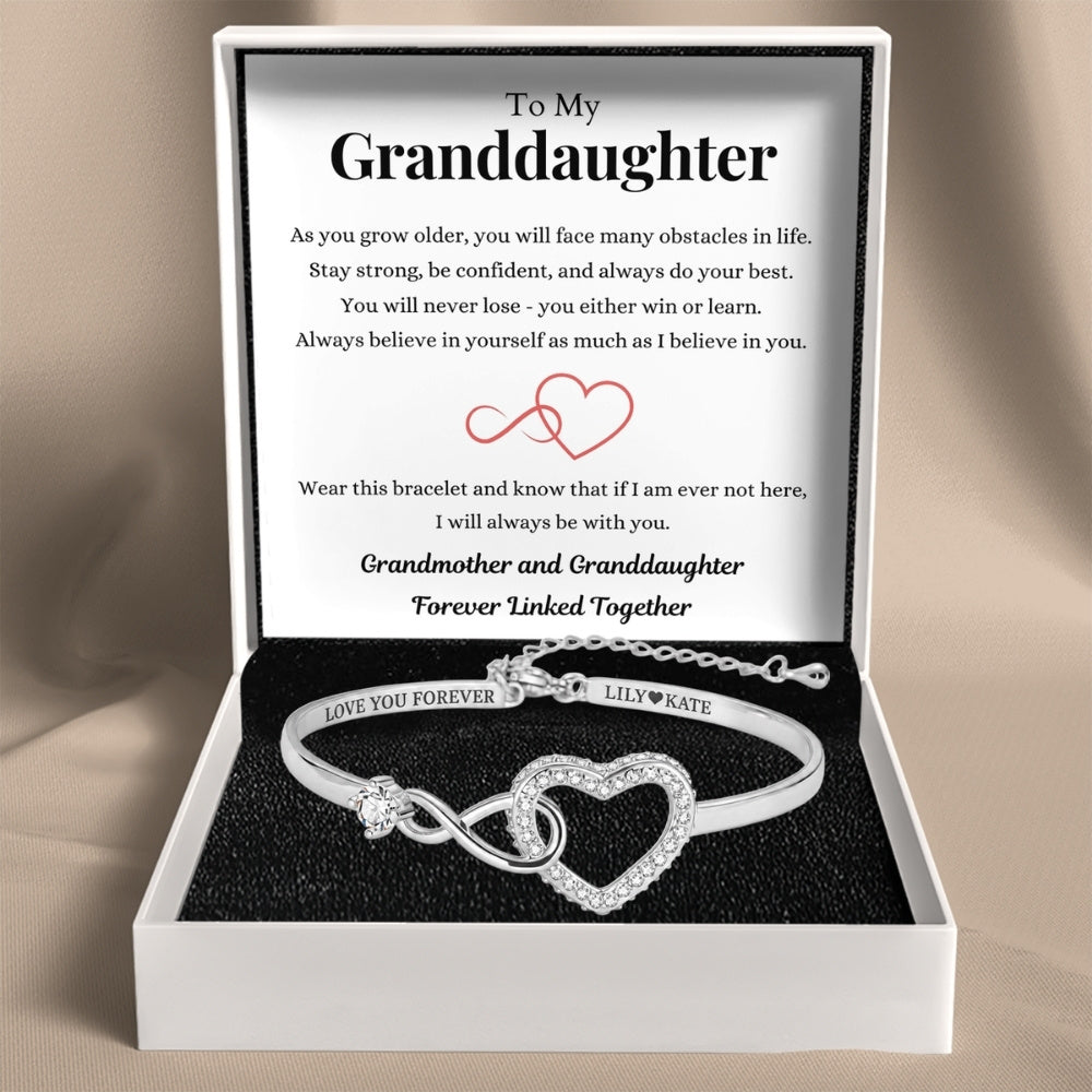 To My Granddaughter - Infinity Heart Name Bracelet
