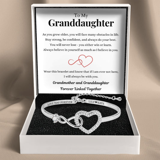 To My Granddaughter - Infinity Heart Name Bracelet