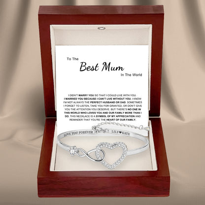 To My Wife - Infinity Heart Name Bracelet