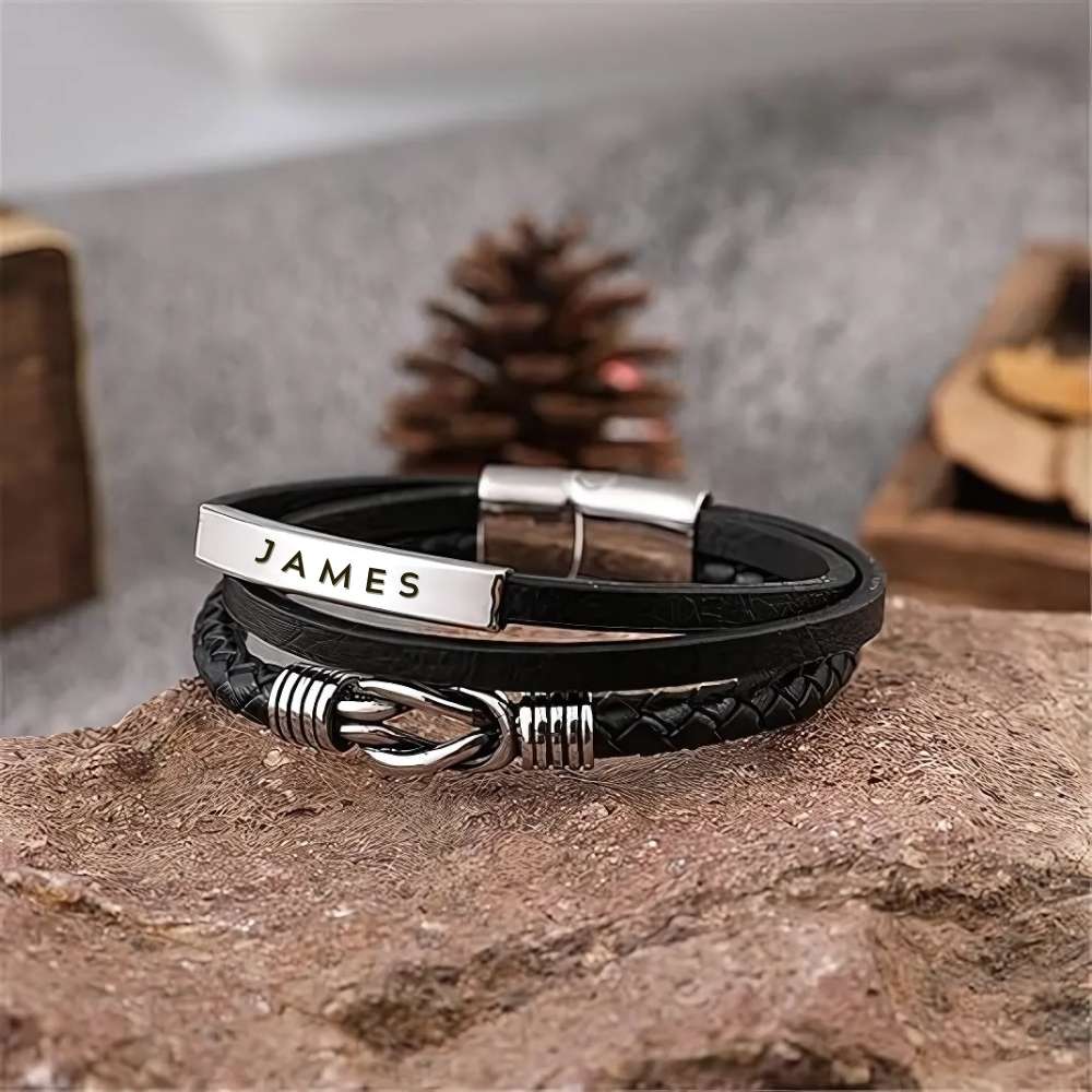 To My Son - Infinite Love Personalized Bar Bracelet