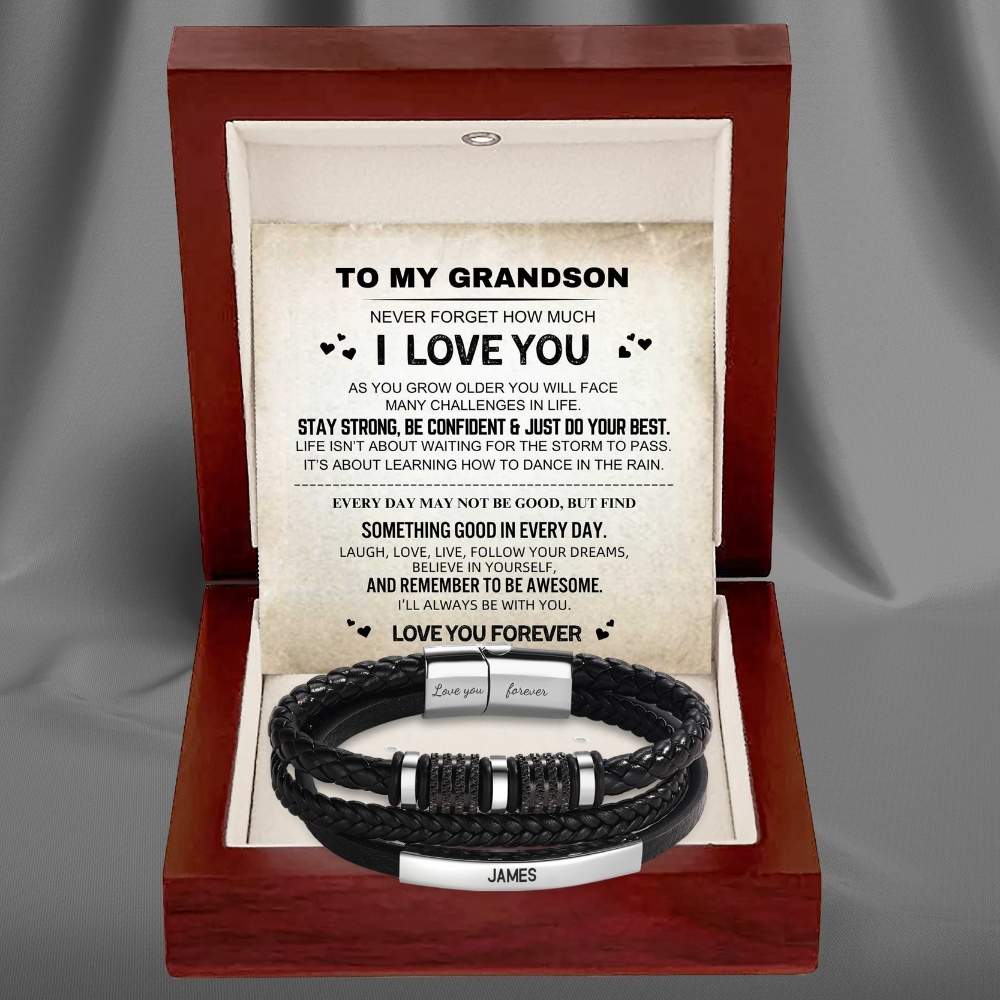 To My Grandson - Forever Together Name Bracelet