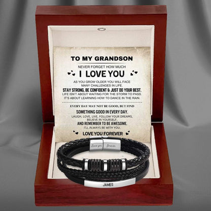 To My Grandson - Forever Together Name Bracelet