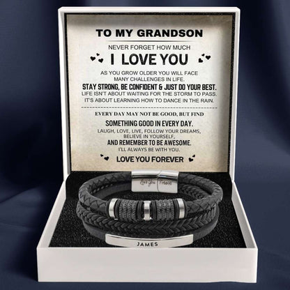 To My Grandson - Forever Together Name Bracelet