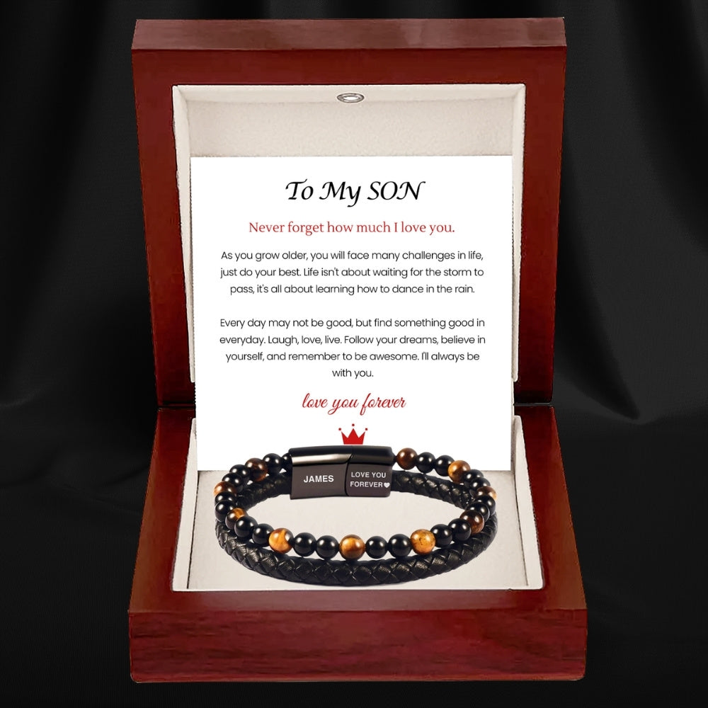 To My Son - Tiger Eye Protection Bracelet