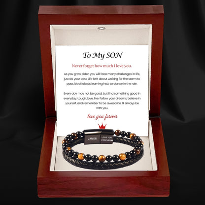 To My Son - Tiger Eye Protection Bracelet