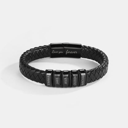 To My Husband - Inner Circle Classic Bracelet with Engraved Name Beads