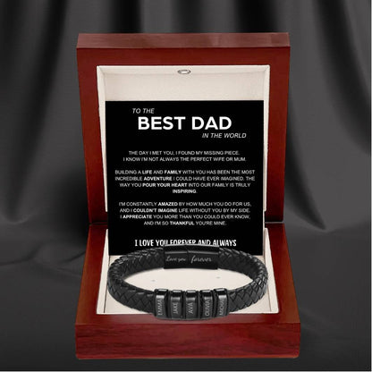 Inner Circle Classic Bracelet with Engraved Name Beads - Best Dad In The World