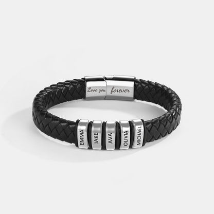 Inner Circle Classic Bracelet with Engraved Name Beads - Best Dad In The World