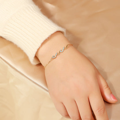To My Sister - Triple Wave Friendship Matching Bracelet