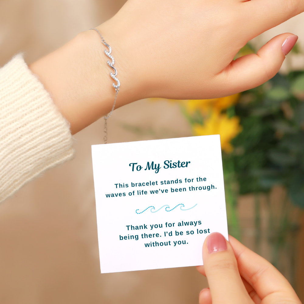 To My Sister - Triple Wave Friendship Matching Bracelet