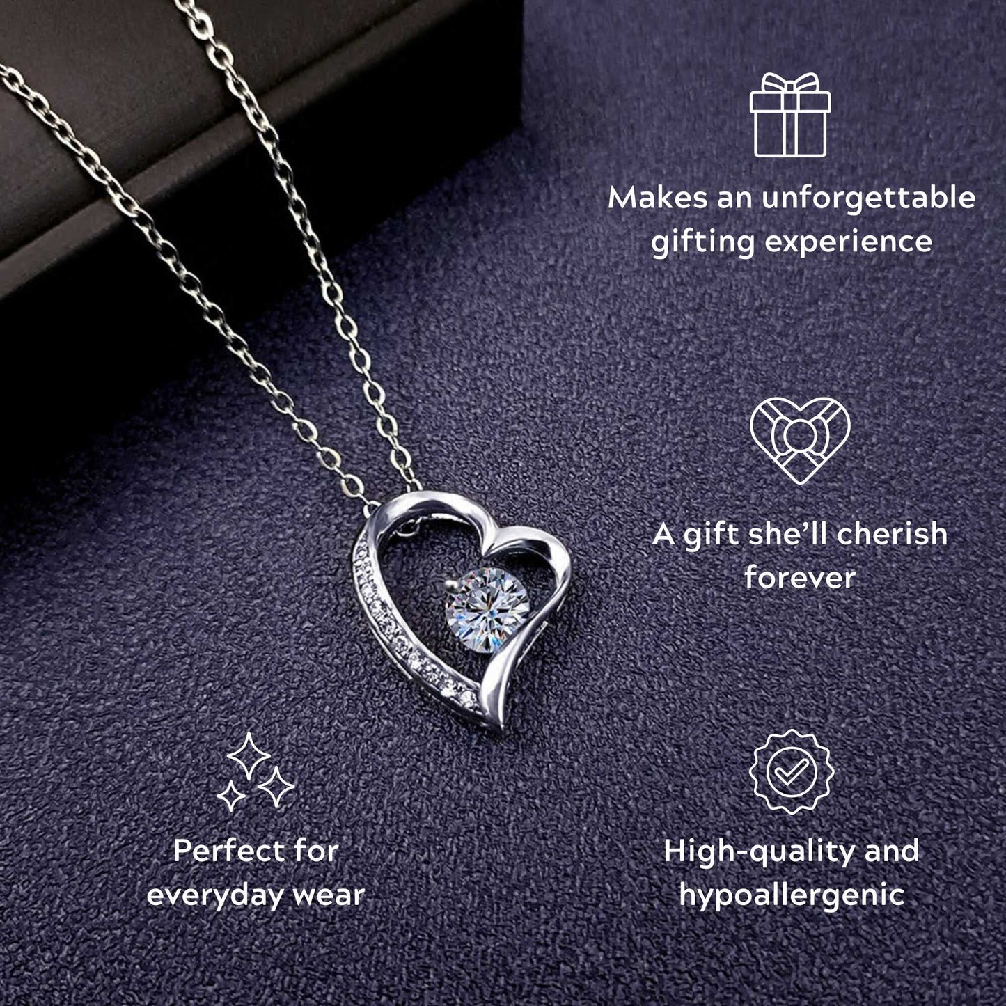 To My Wife - Love Heart Necklace - Your My Last Everything