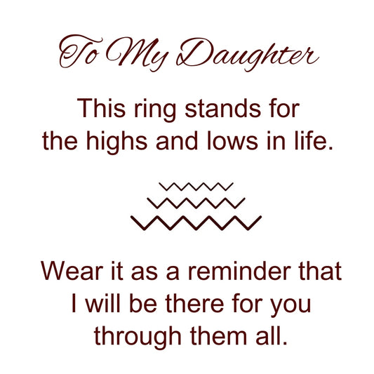 Highs and Lows Ring for Daughter with ‘Love from Mum’ Engraving & Card