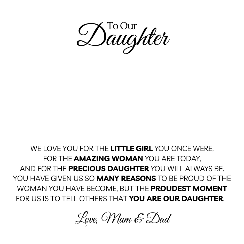 Daughter Message Card