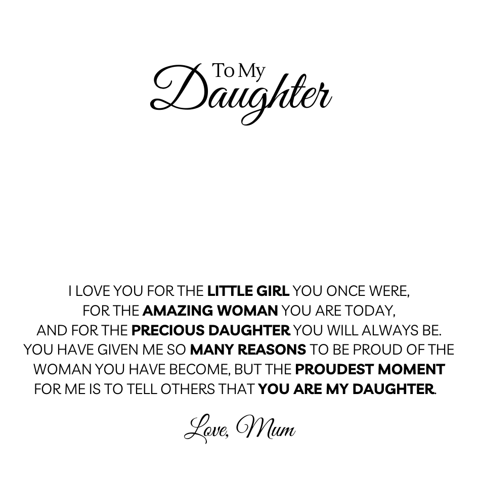 Daughter Message Card