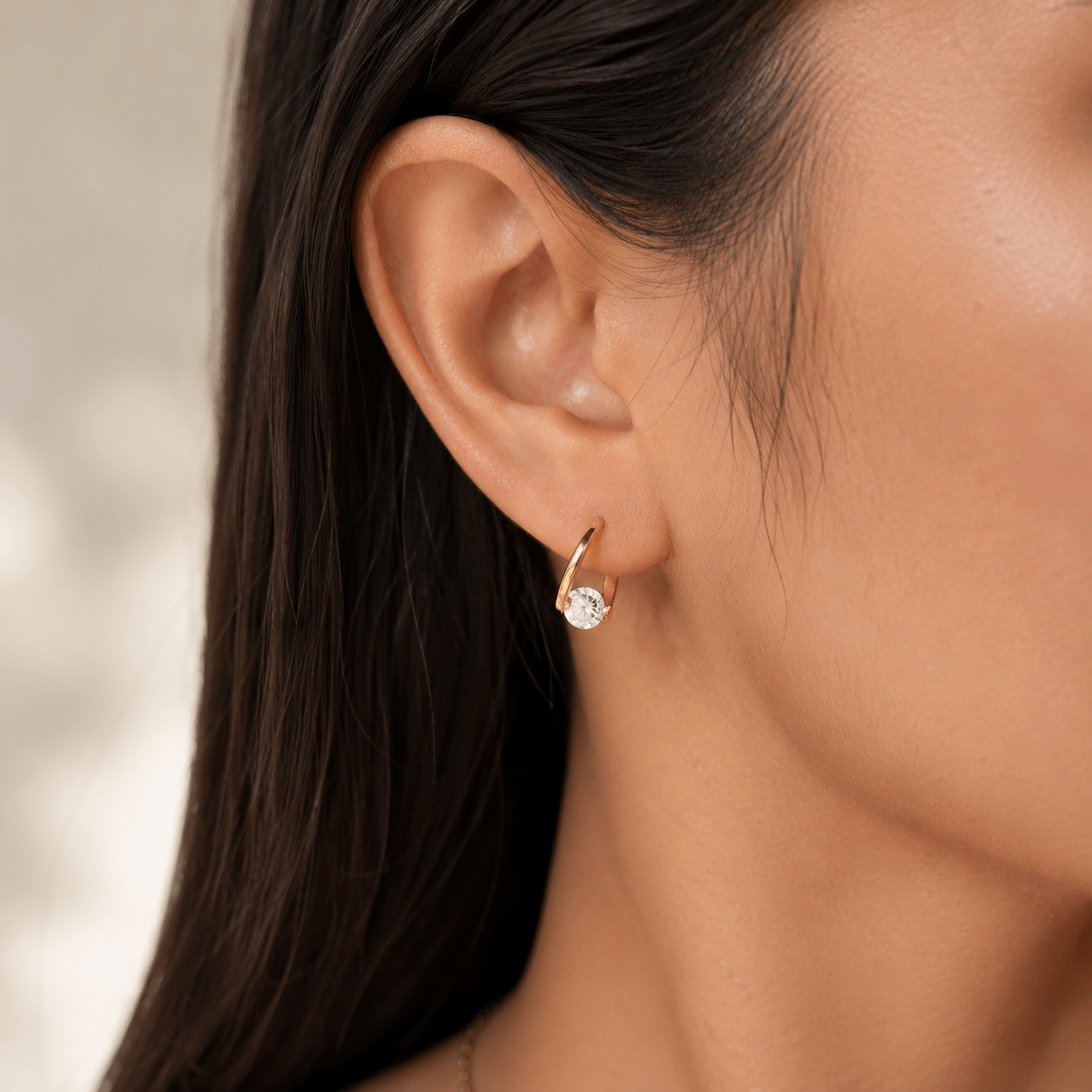 Diamond Round Stud Earrings