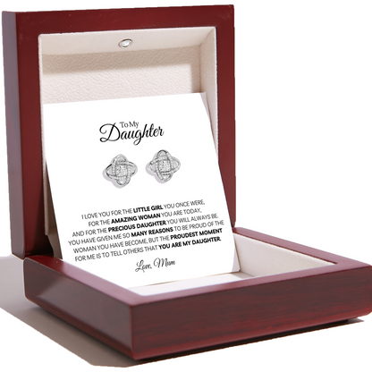 Mother Daughter Earrings - Love Knot Earrings - Proud That You're My Daughter
