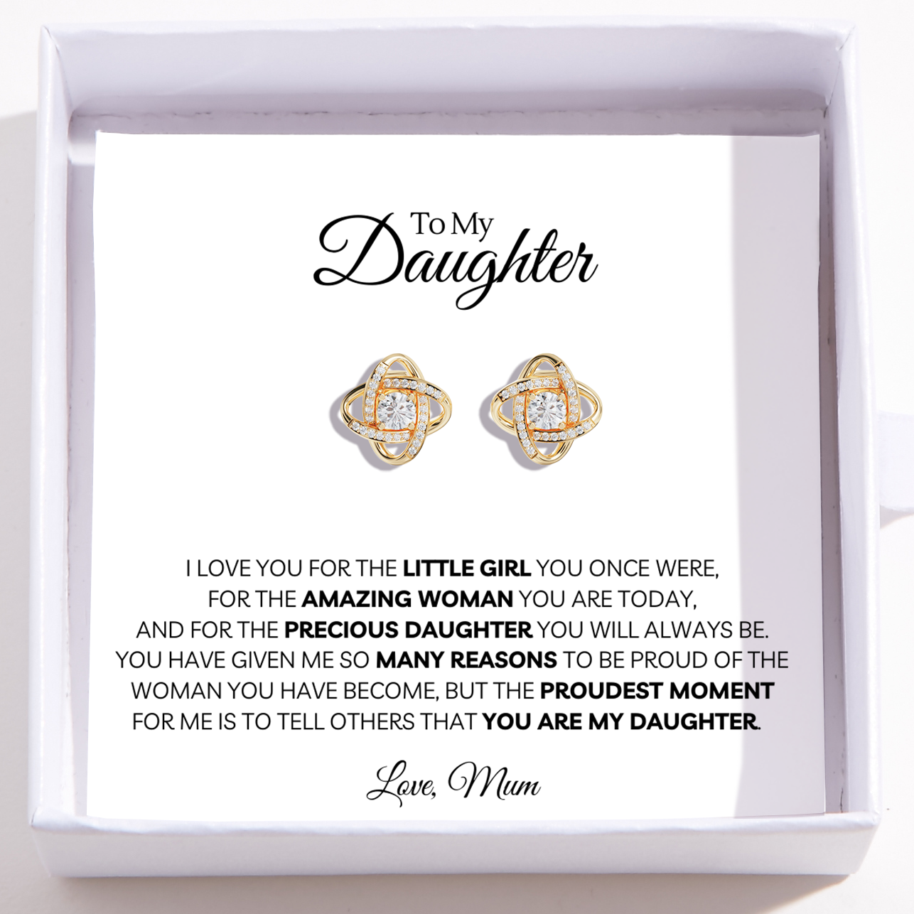 Mother Daughter Earrings - Love Knot Earrings - Proud That You're My Daughter