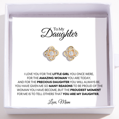 Mother Daughter Earrings - Love Knot Earrings - Proud That You're My Daughter