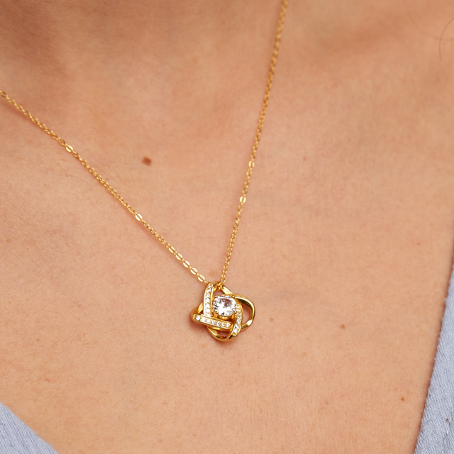 To My Daughter-In-Law - Love Knot Necklace - Daughter-In-Heart